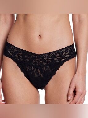 Hanky Panky Signature Lace Leakproof Thong One Size Black NWT